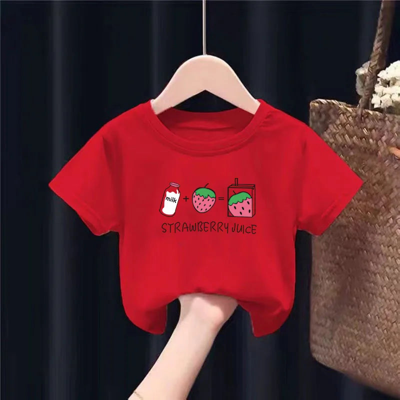 Girls' Short-sleeved T-shirts, Children's Clothes, New Summer Tops, Versatile Base Shirts Kids Clothes