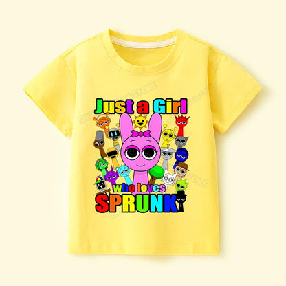 Sprunki T Shirts for Boy Girl Game Incredibox Kids T Shirt Cartoon Print Summer Casual Short Sleeve Baby Clothes Child Tee Tops