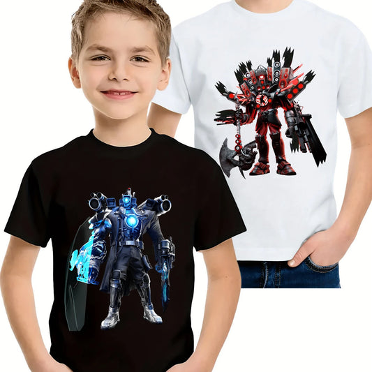 Fashion Skibidi Toilet Children T-shirts Cartoon Speakerman Printed Short Sleeve Tops Tees Funny Boys Girls T-Shirt Kids Clothes