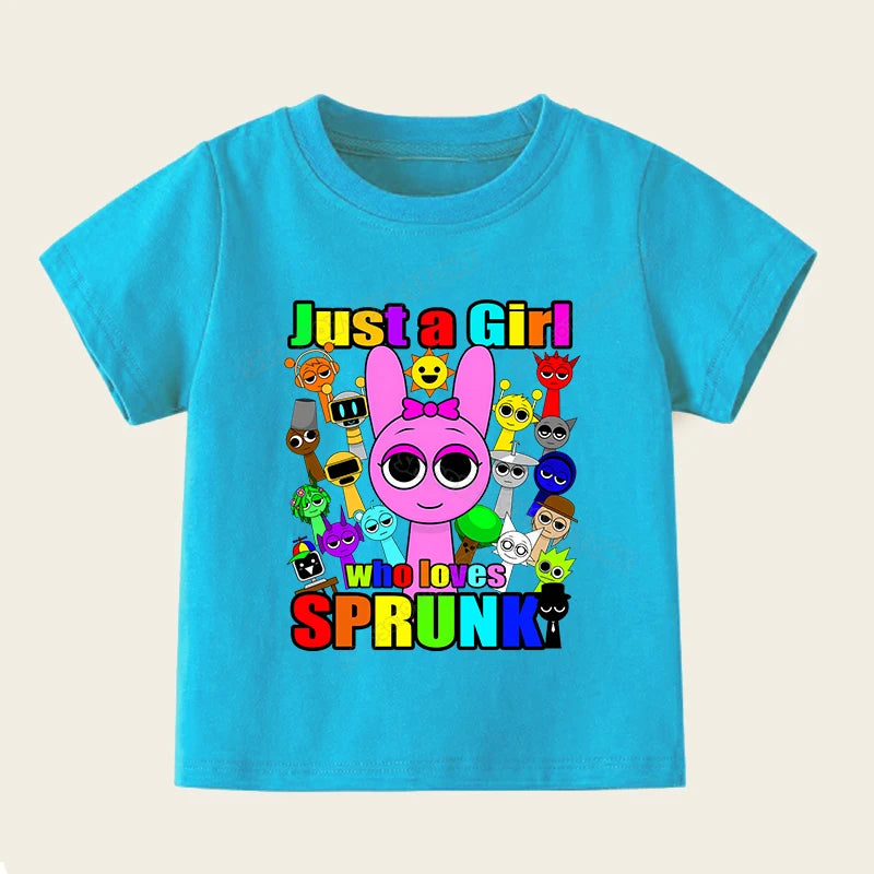 Sprunki T Shirts for Boy Girl Game Incredibox Kids T Shirt Cartoon Print Summer Casual Short Sleeve Baby Clothes Child Tee Tops