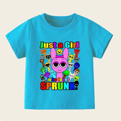 Sprunki T Shirts for Boy Girl Game Incredibox Kids T Shirt Cartoon Print Summer Casual Short Sleeve Baby Clothes Child Tee Tops