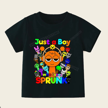 Sprunki T Shirts for Boy Girl Game Incredibox Kids T Shirt Cartoon Print Summer Casual Short Sleeve Baby Clothes Child Tee Tops