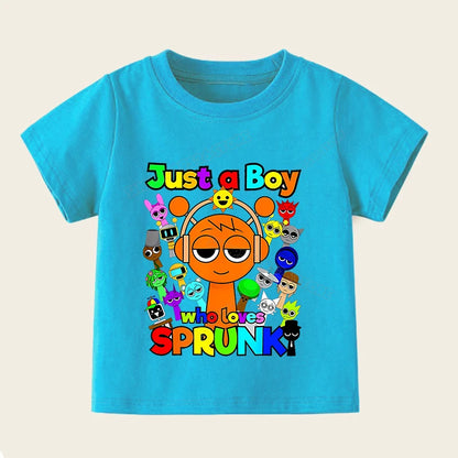 Sprunki T Shirts for Boy Girl Game Incredibox Kids T Shirt Cartoon Print Summer Casual Short Sleeve Baby Clothes Child Tee Tops
