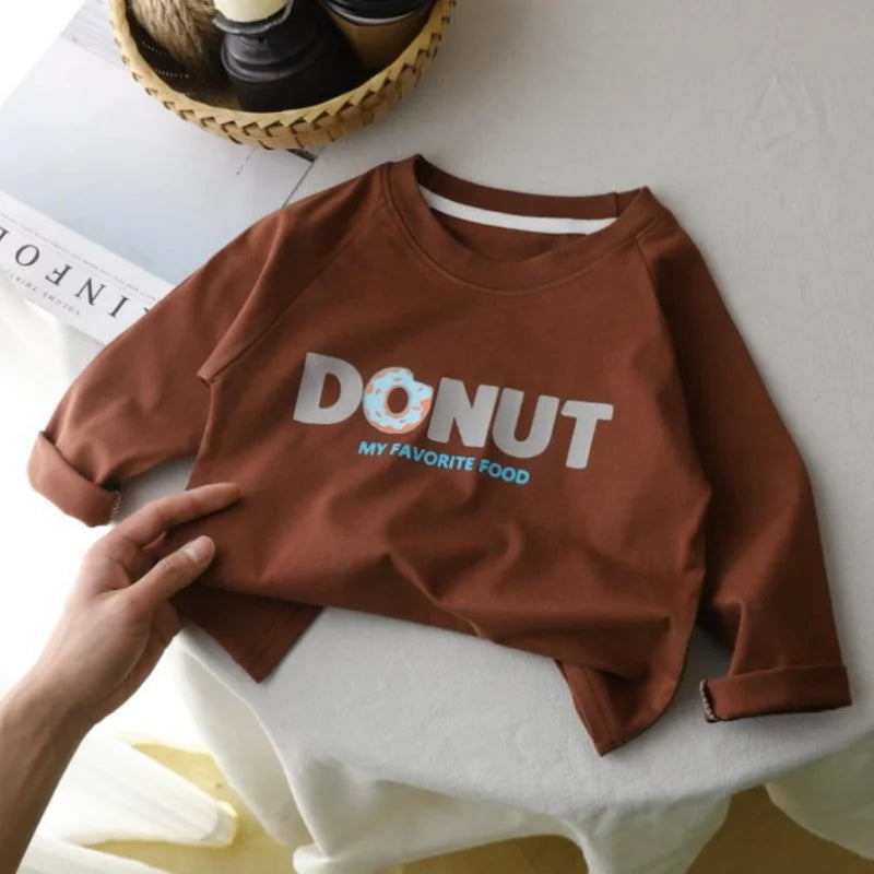 Children T Shirts  Autumn T-shirt for Kids Long Sleeve Girls Tops Boys Tees 1-10years School Baby Blouse Toddler Outerwear