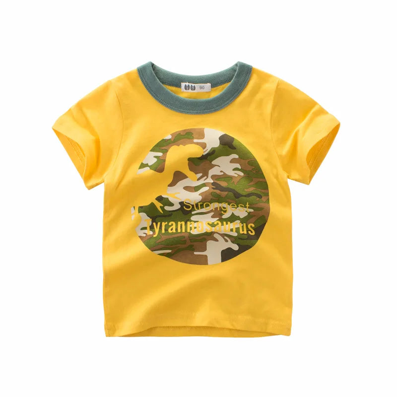 OLEKID 2025 Summer Boys T-shirts Printed Cartoon Car Children Boy Clothes 2-8 Years Kids Baby Boy Tops Short Sleeve Toddler Tees