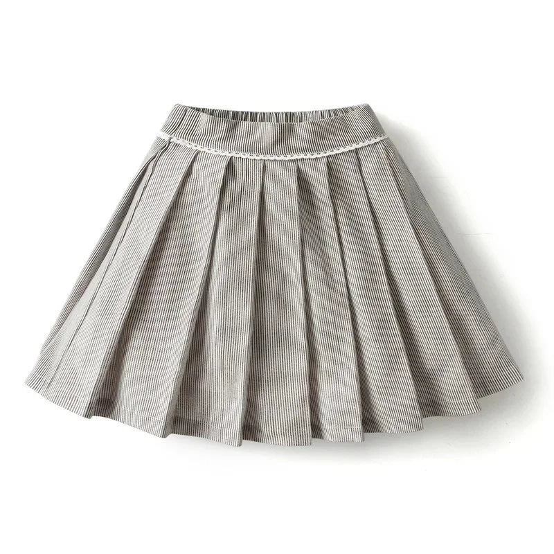 Children Girls Pinstripe Skirt Clothes Casual Kids Girl Striped High Quality Fashion Boutique Summer Teenager Kid Skirts
