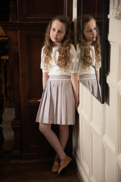 Children Girls Pinstripe Skirt Clothes Casual Kids Girl Striped High Quality Fashion Boutique Summer Teenager Kid Skirts