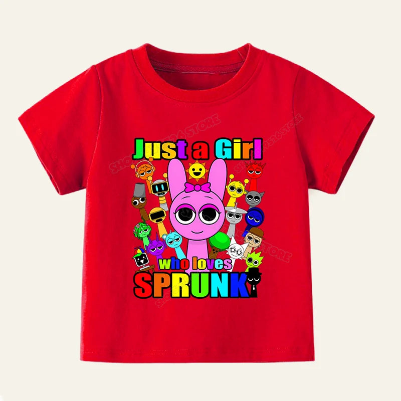 Sprunki T Shirts for Boy Girl Game Incredibox Kids T Shirt Cartoon Print Summer Casual Short Sleeve Baby Clothes Child Tee Tops