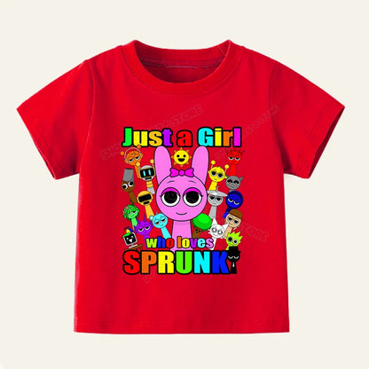 Sprunki T Shirts for Boy Girl Game Incredibox Kids T Shirt Cartoon Print Summer Casual Short Sleeve Baby Clothes Child Tee Tops