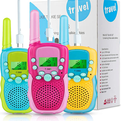 Kids Walkie Talkie Set Range Extending Set of 2 or 3 for Camping or Birthday Toys Handheld Kids Walky Talky Outdoor Toys