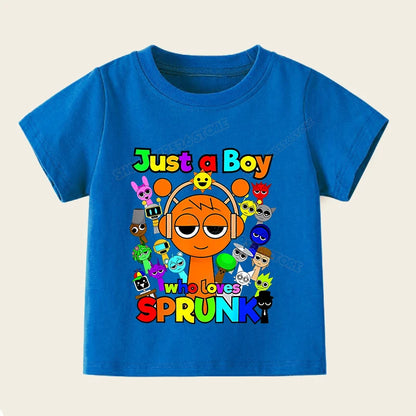 Sprunki T Shirts for Boy Girl Game Incredibox Kids T Shirt Cartoon Print Summer Casual Short Sleeve Baby Clothes Child Tee Tops