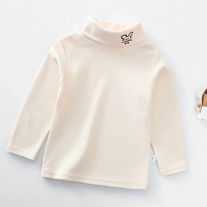 Kids T-Shirts New 2024 Spring Autumn Boys Girls Kids Fashion Solid T Shirt Tops Children Turtleneck Long Sleeve Casual T-shirts