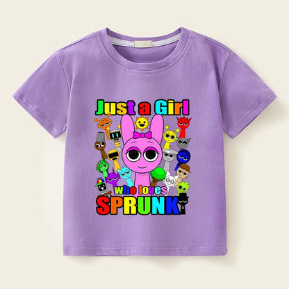 Sprunki T Shirts for Boy Girl Game Incredibox Kids T Shirt Cartoon Print Summer Casual Short Sleeve Baby Clothes Child Tee Tops