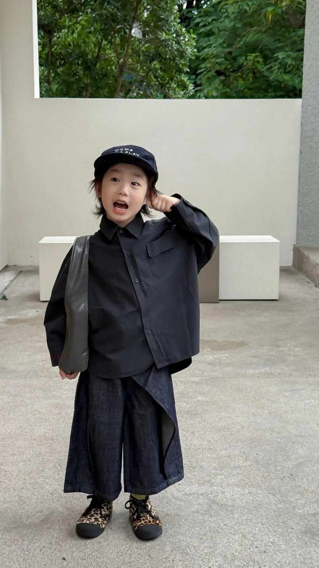 Childrens Shirt 2025 Spring and Autumn Fashion New Korean Shirt Simple Trendy Loose Pants Kids Clothes