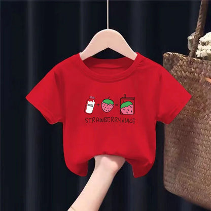 Girls' Short-sleeved T-shirts, Children's Clothes, New Summer Tops, Versatile Base Shirts Kids Clothes