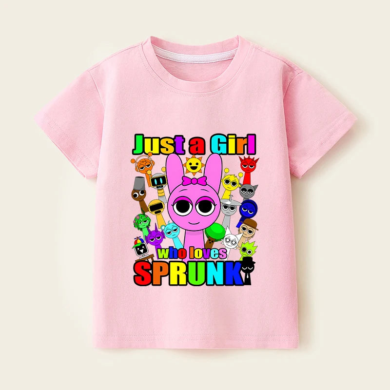Sprunki T Shirts for Boy Girl Game Incredibox Kids T Shirt Cartoon Print Summer Casual Short Sleeve Baby Clothes Child Tee Tops