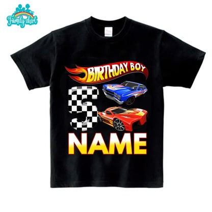 Kids Racing Birthday T Shirt 5 Year Old 2nd T Shirt Kids Shirts for Children Party BOYS Summer Custom Name Toddler Baby T Shirts