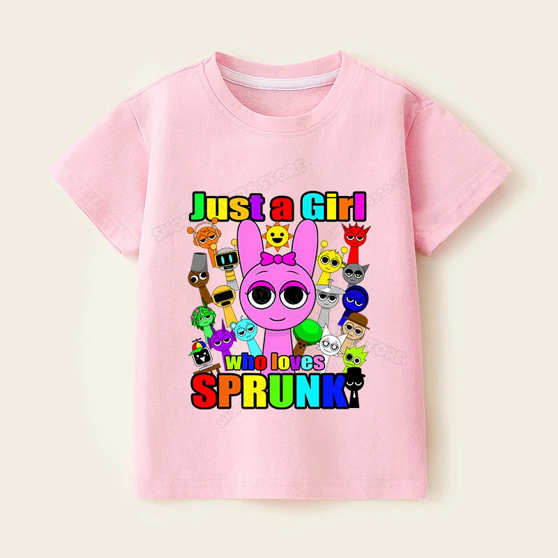 Sprunki T Shirts for Boy Girl Game Incredibox Kids T Shirt Cartoon Print Summer Casual Short Sleeve Baby Clothes Child Tee Tops