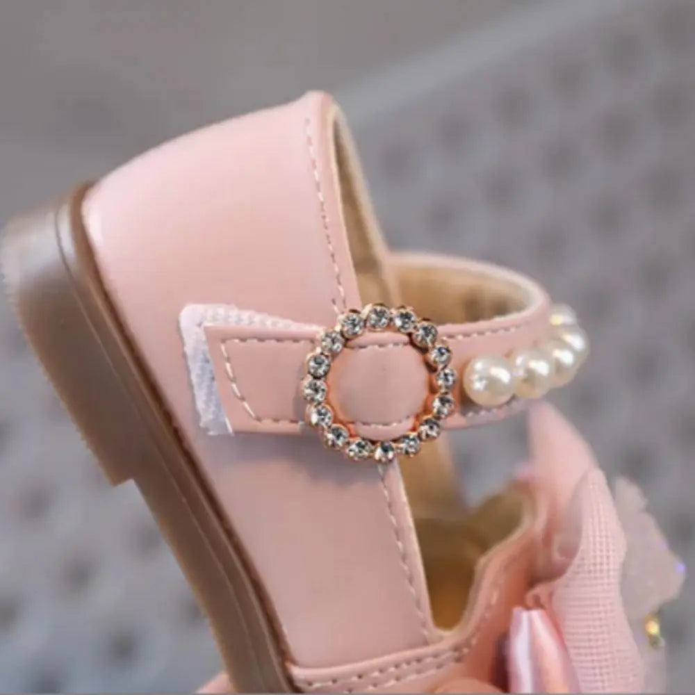 Square Mouth Kids Shoes Bow Design New Style Children Sneakers Leather Material Dance Shoes Toddler Shoes Toddler Age