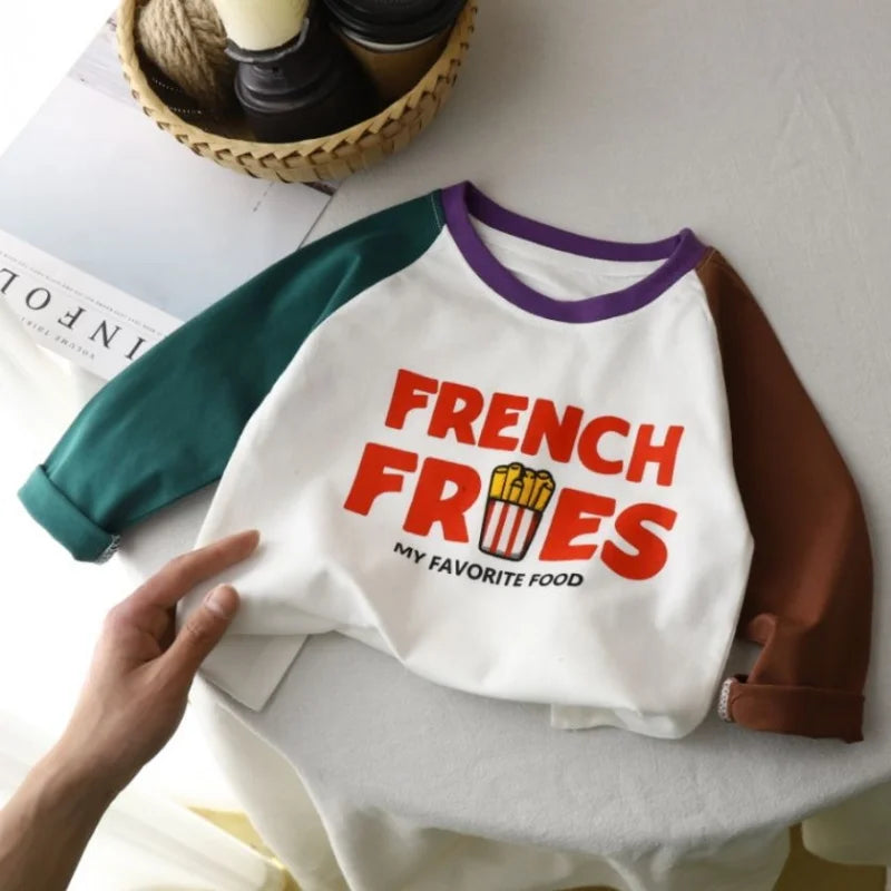 Children T Shirts  Autumn T-shirt for Kids Long Sleeve Girls Tops Boys Tees 1-10years School Baby Blouse Toddler Outerwear