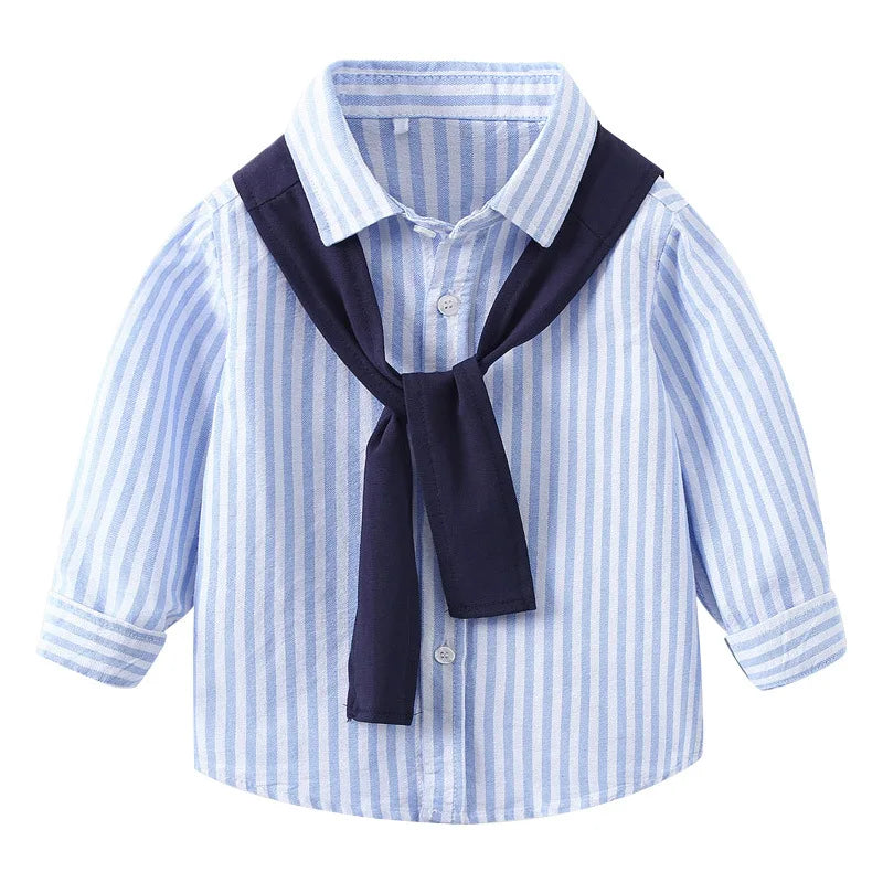 Striped Fashin Boys Shirts Toddler Kids Casual Tops Children's Clothes
