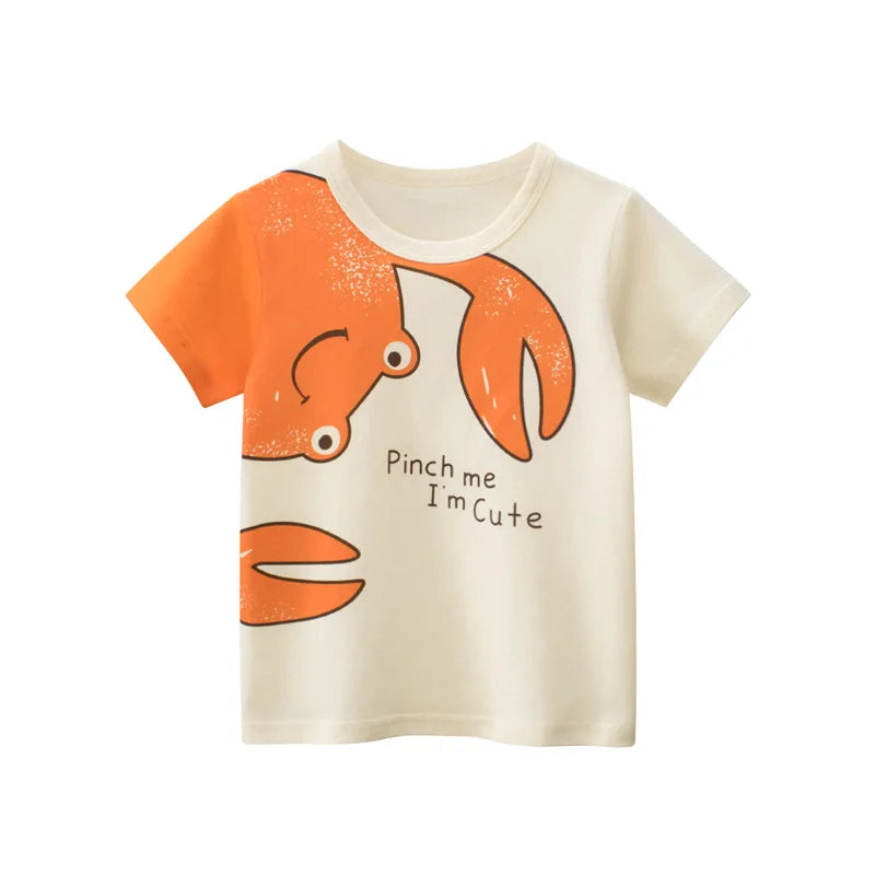 OLEKID 2025 Summer Boys T-shirts Printed Cartoon Car Children Boy Clothes 2-8 Years Kids Baby Boy Tops Short Sleeve Toddler Tees