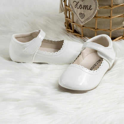 KIDSUN Fashion Kids Shoes Baby Girl Princess Dress Shoes School Party Rubber Sole Non-slip Little Kid PU leather Shoes