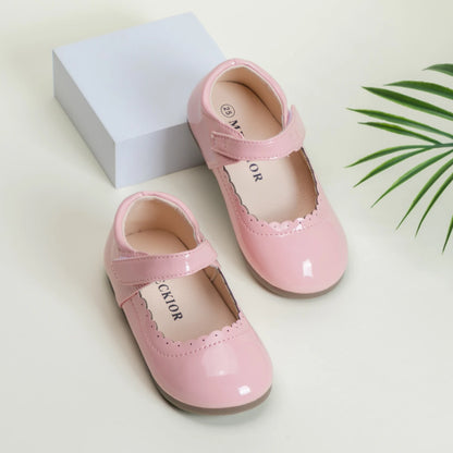 KIDSUN Fashion Kids Shoes Baby Girl Princess Dress Shoes School Party Rubber Sole Non-slip Little Kid PU leather Shoes