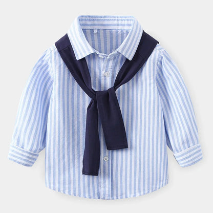 Striped Fashin Boys Shirts Toddler Kids Casual Tops Children's Clothes