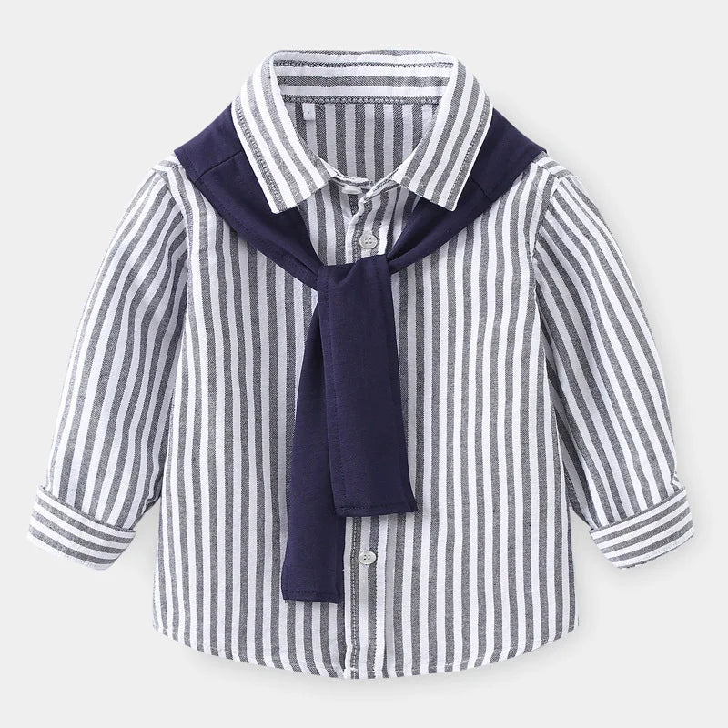 Striped Fashin Boys Shirts Toddler Kids Casual Tops Children's Clothes