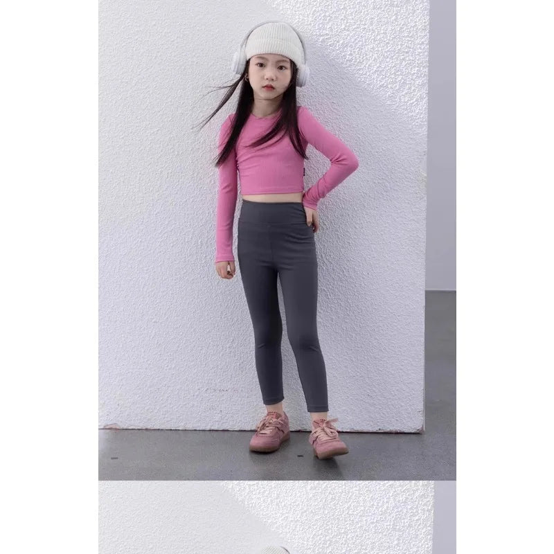 Girls Shirts 2025 Spring Autumn Long-Sleeve Base Layer New Arrival Kids Slim-Fit T-Shirt Childrens Clothes Jazz-Style Top