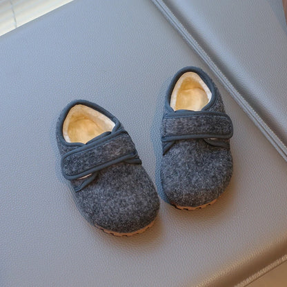 Children Cotton Shoes Korean Style Soft Bottom Anti-slippery Simple Kids Casual Shoes Boys Girls Warm Plush Shoes Winter New