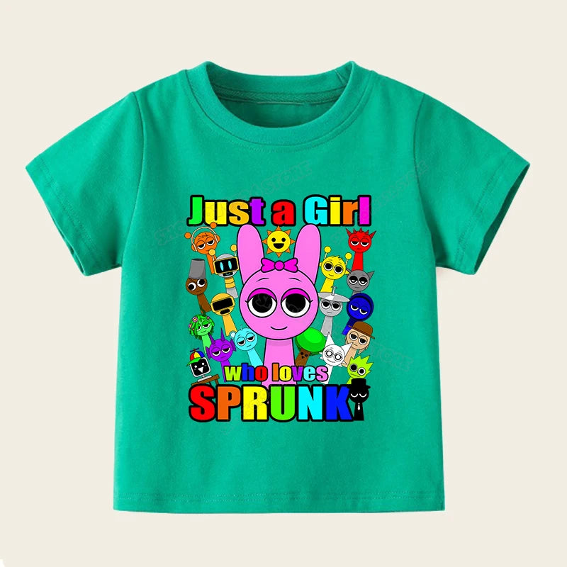 Sprunki T Shirts for Boy Girl Game Incredibox Kids T Shirt Cartoon Print Summer Casual Short Sleeve Baby Clothes Child Tee Tops
