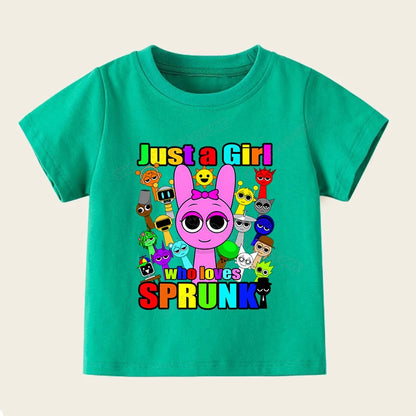 Sprunki T Shirts for Boy Girl Game Incredibox Kids T Shirt Cartoon Print Summer Casual Short Sleeve Baby Clothes Child Tee Tops