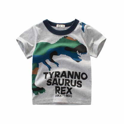 OLEKID 2025 Summer Boys T-shirts Printed Cartoon Car Children Boy Clothes 2-8 Years Kids Baby Boy Tops Short Sleeve Toddler Tees