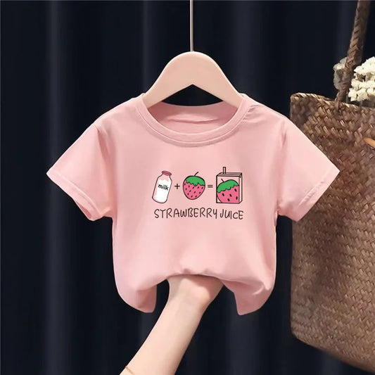 Girls' Short-sleeved T-shirts, Children's Clothes, New Summer Tops, Versatile Base Shirts Kids Clothes