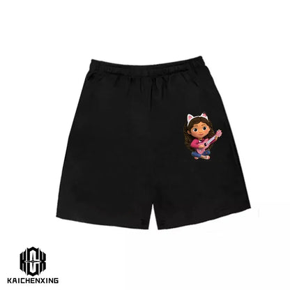 Little Girl T-shirts Kawaii Gabbys Doll House T Shirt Graphic Print Cute Kids Clothes Pink Tshirts Aesthetic Girls Clothes Top