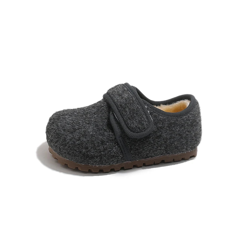 Children Cotton Shoes Korean Style Soft Bottom Anti-slippery Simple Kids Casual Shoes Boys Girls Warm Plush Shoes Winter New