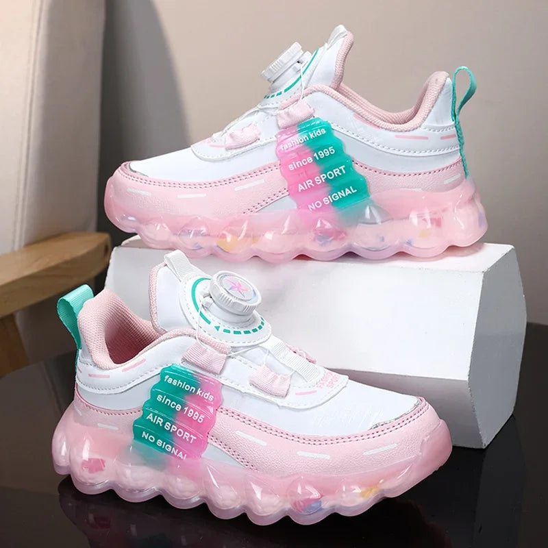 New Anti-skid Leather Kids Sneakers for 5-16Years Girls Casual Walking Footwear Non Slip Children Boys Sport Running Sneaker